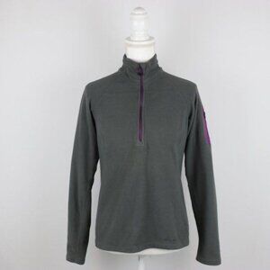 Eddie Bauer First Ascent Women's Small Gray PolarTec Fleece 1/4 Zip Pullover